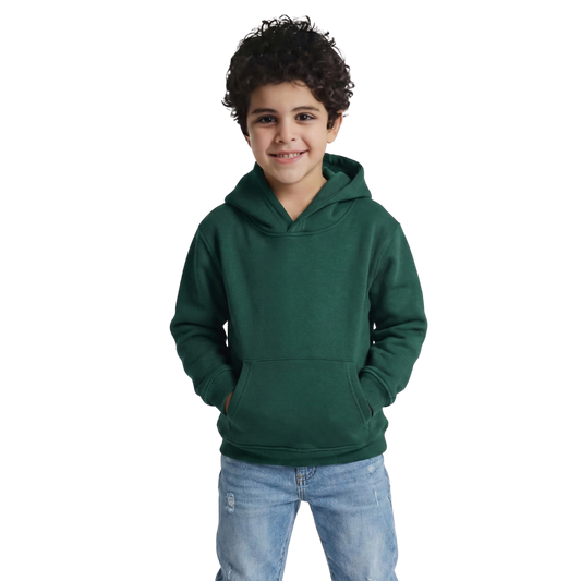 Kids Essential Oversized Unisex Hoodie - Forest Green