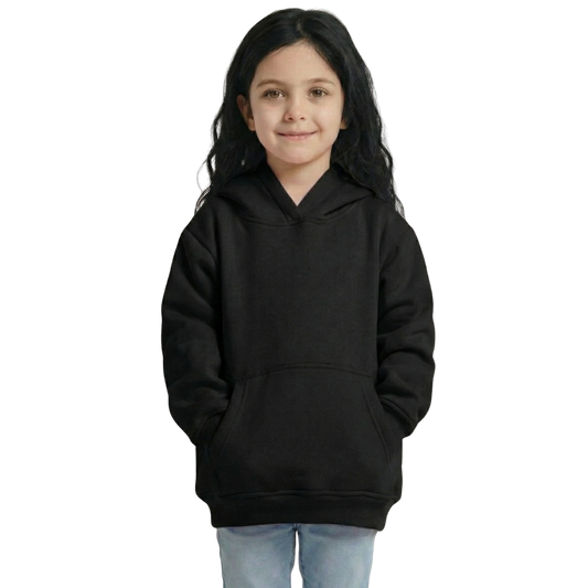 Kids Essential Oversized Unisex Hoodie - Jet Black
