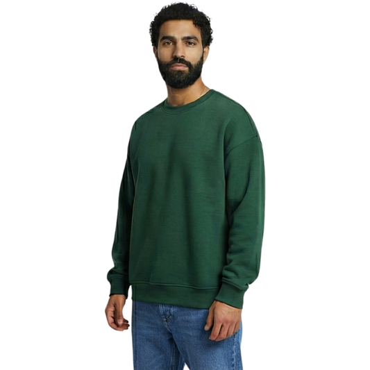 Essential Oversized Unisex Crewneck - Forest Green