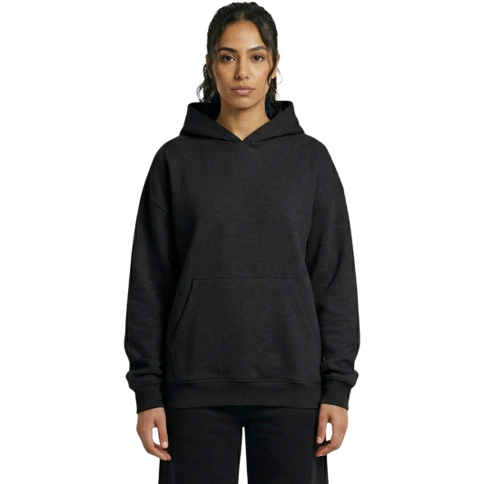 Essential Oversized Unisex Hoodie - Jet Black