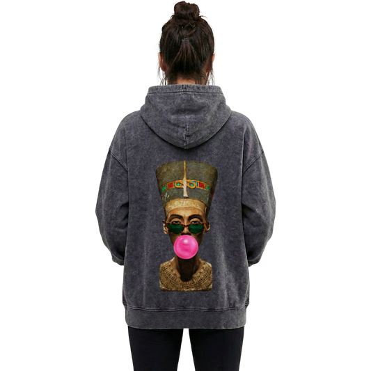 Pharaohs: Queens of Power "Nefertiti" - Acid Wash Hoodie