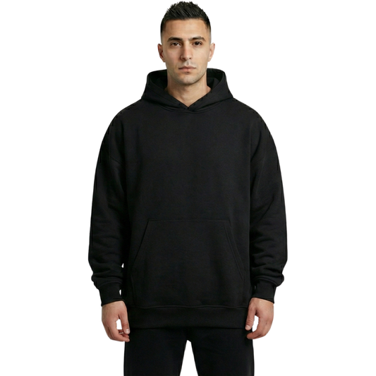 Essential Oversized Unisex Hoodie - Jet Black