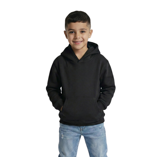 Kids Essential Oversized Unisex Hoodie - Jet Black