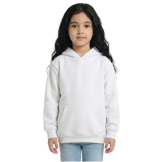 Kids Essential Oversized Unisex Hoodie - Soft White