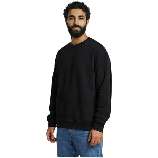 Essential Oversized Unisex Crewneck - Jet Black