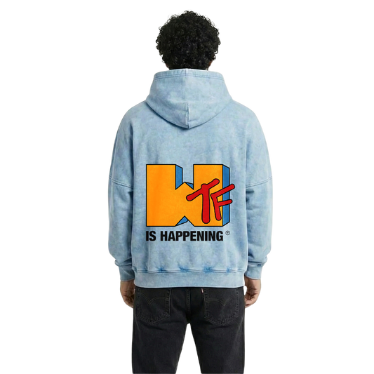 WTF Is Happening Acid Wash Hoodie