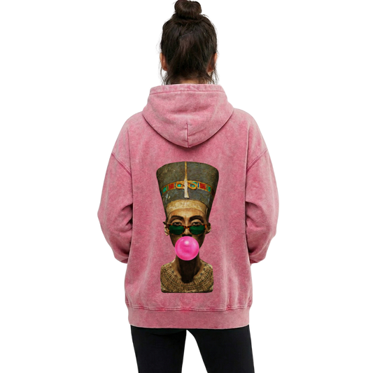 Pharaohs: Queens of Power "Nefertiti" - Acid Wash Hoodie