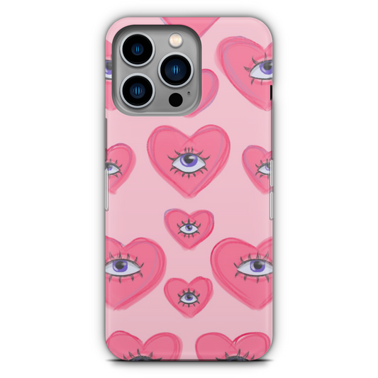 Pink Heart Evil Eye - Phone Case