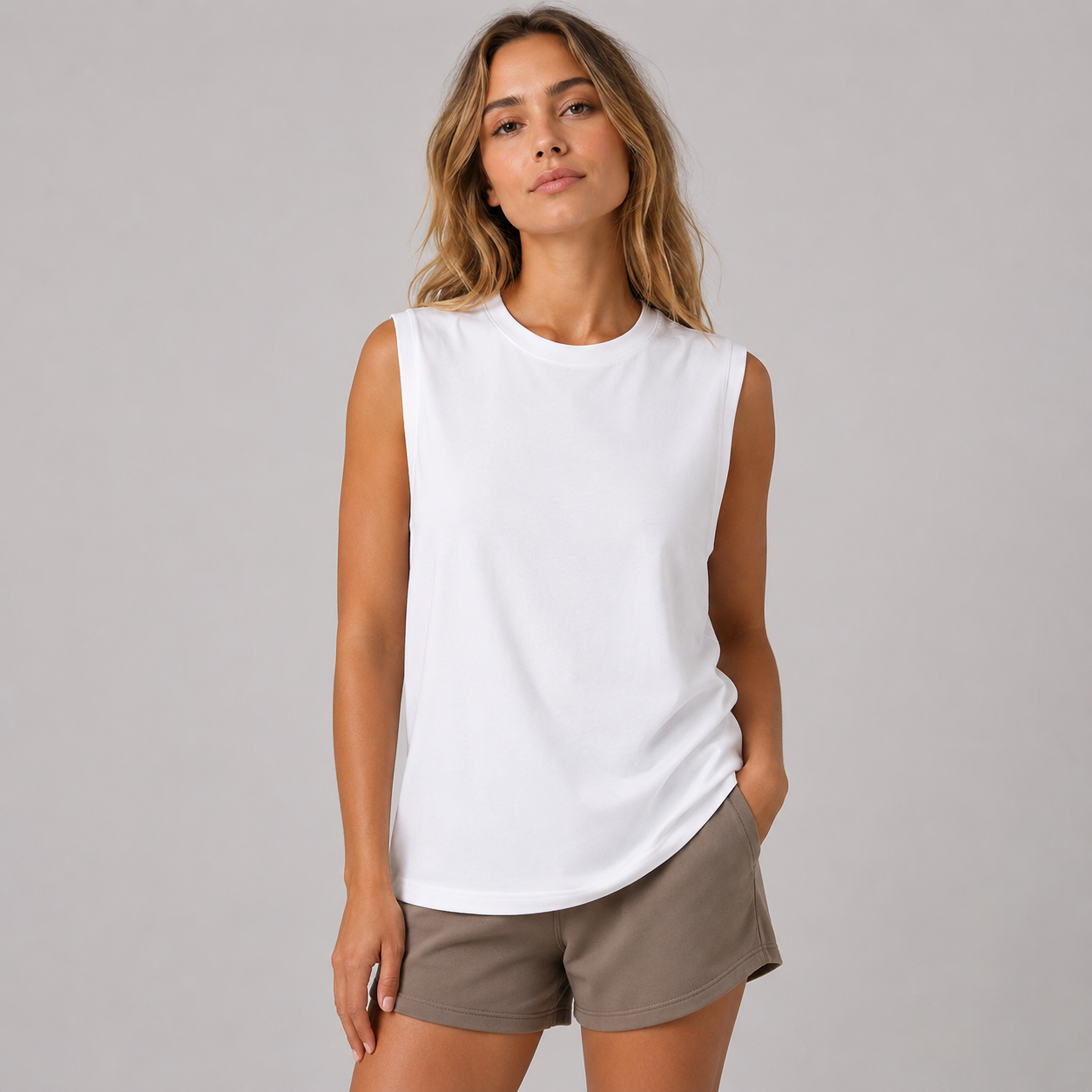 NYBD Essential Oversized Tank Top in White