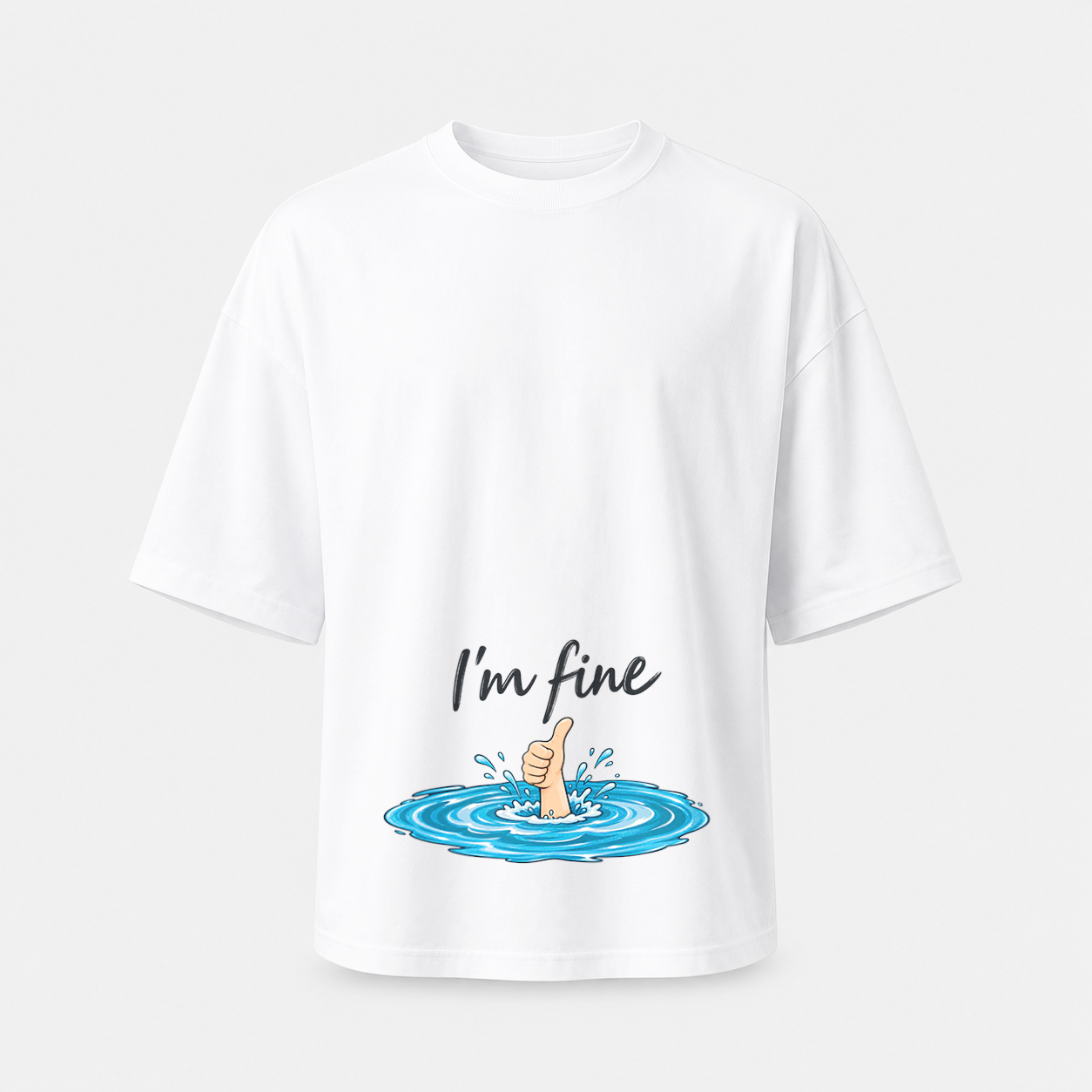 I'm Fine oversized T-shirt - white front print