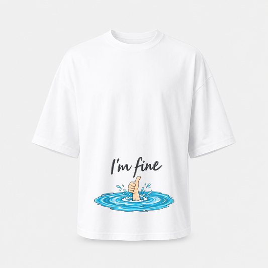 I'm Fine oversized T-shirt - white front print