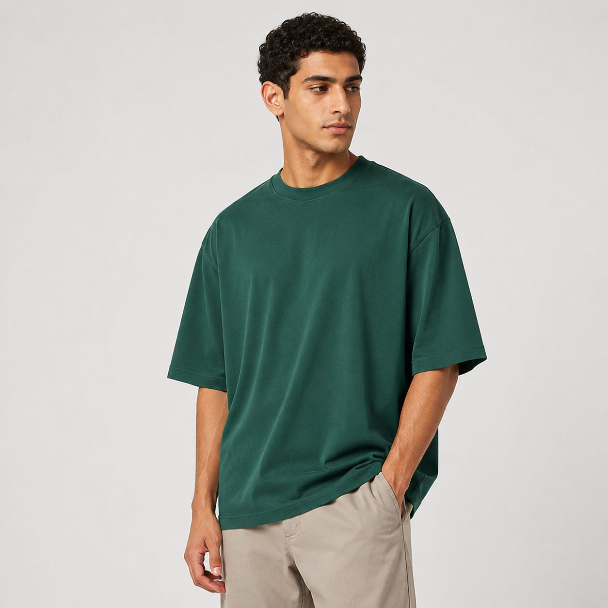 NYBD Premium Heavyweight Oversized T-Shirt in Hunter Green