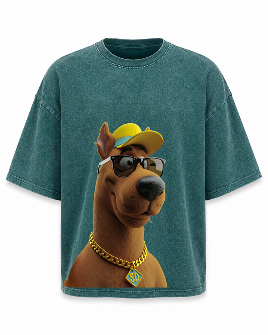 Scooby washed oversized T-shirt - green front print
