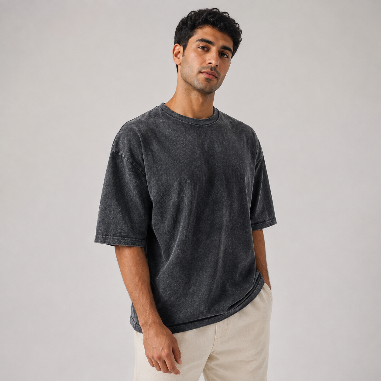 NYBD Washed Oversized T-Shirt in Grey