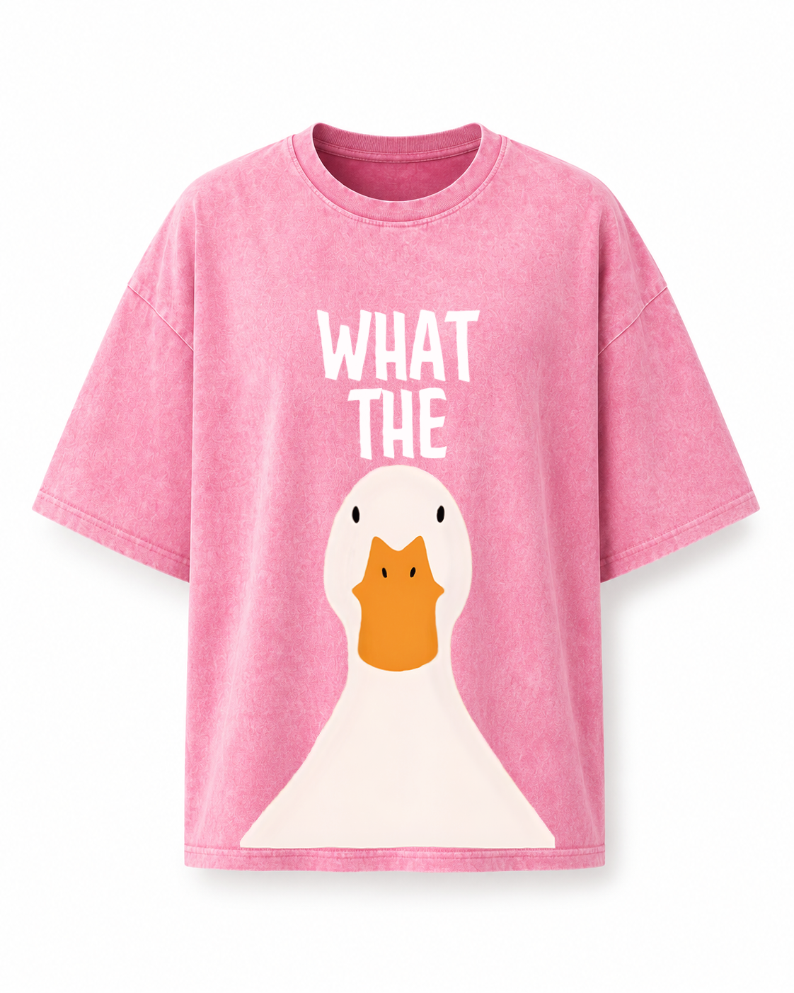 What the Duck washed oversized T-shirt - pink front print